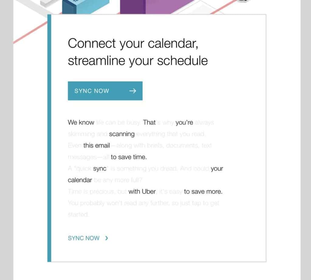 Uber Calendar Email Campaign