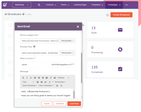 Email Personalization in EngageBay