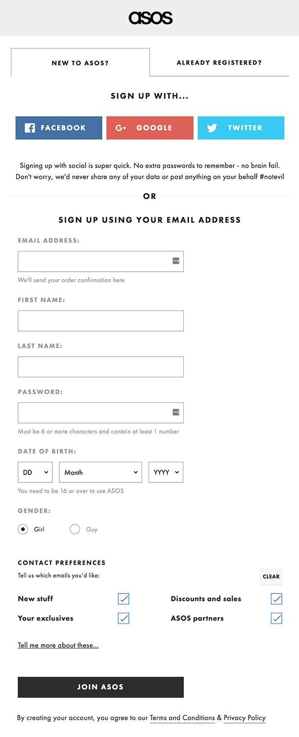 e-commerce personalization - asos example