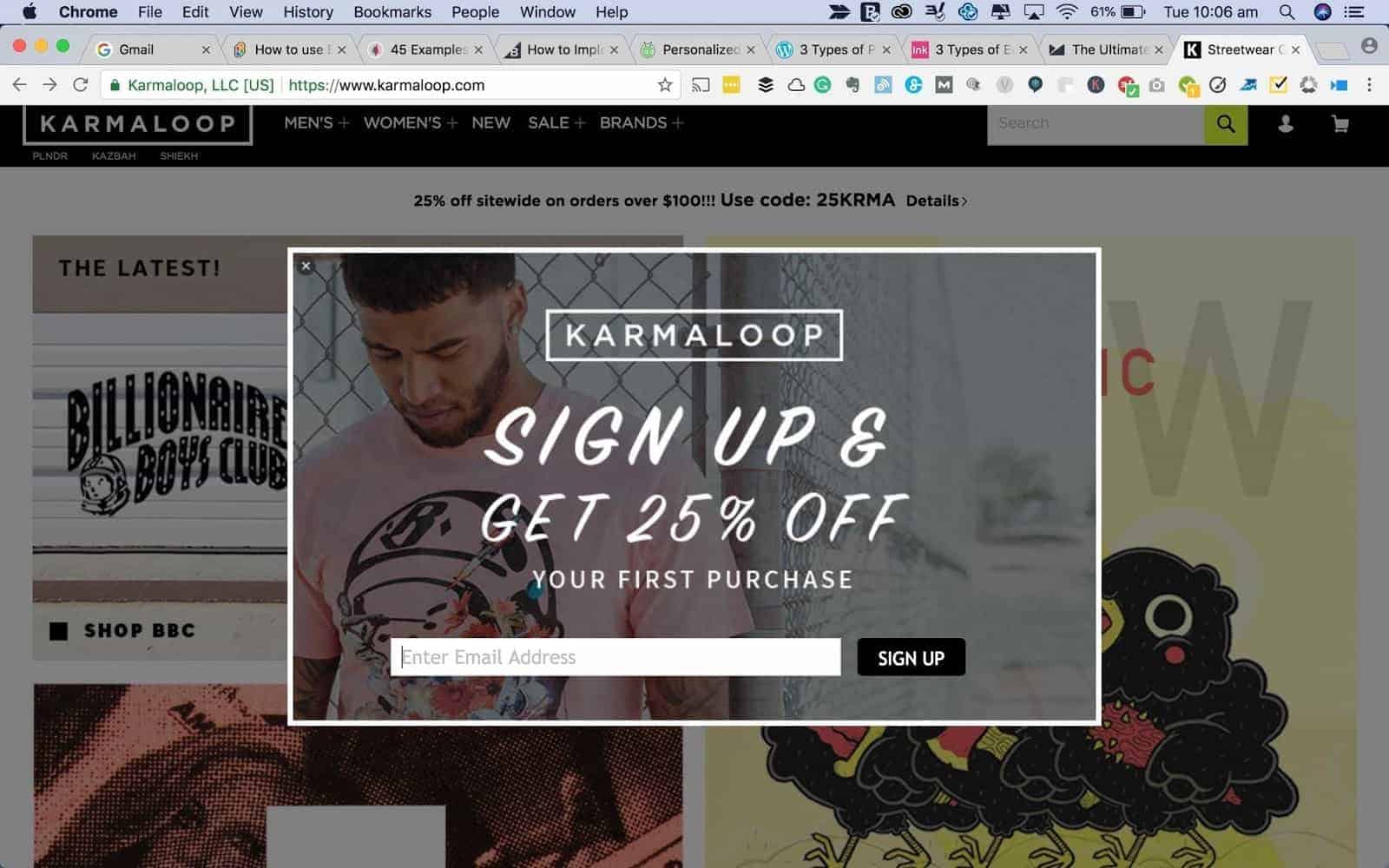 personalization on new visit