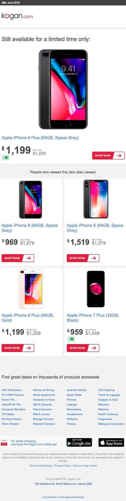 e-commerce personalization via email