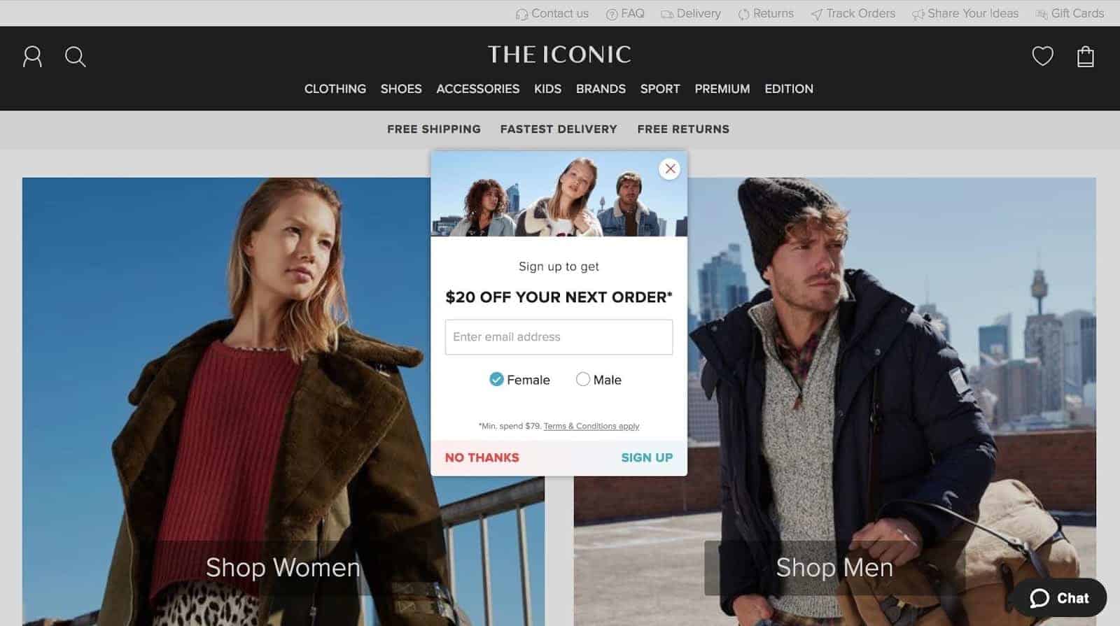 pop up to determine personalization requirements