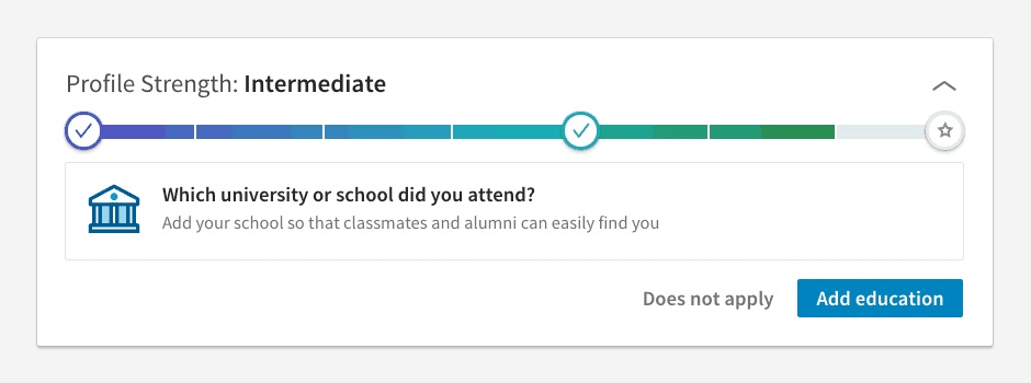 LinkedIn progress bar exit intent
