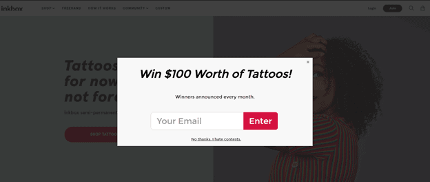 win$100 worth of tattoos