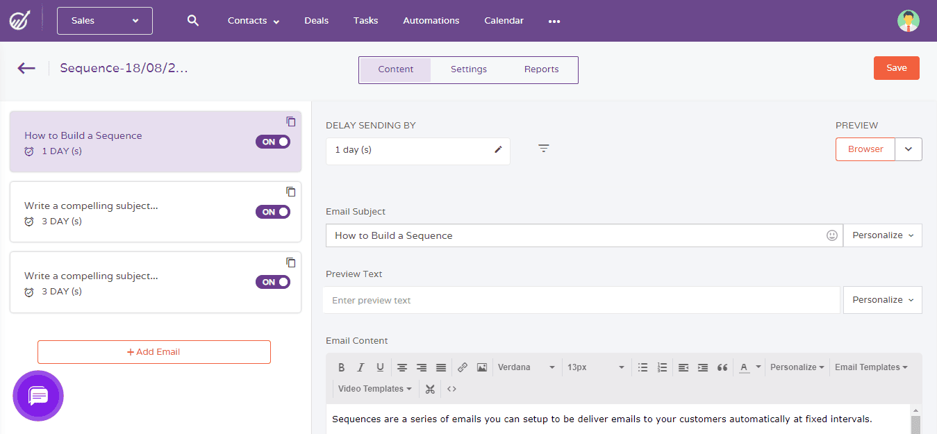 email sequence for abandoned cart email campaign