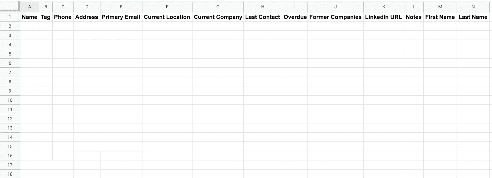 Personal CRM using Excel sheets