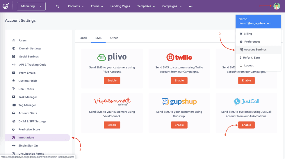 EngageBay integrations