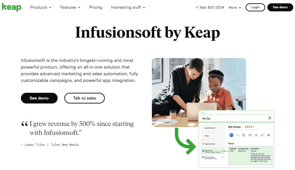 Insightly alternative: Keap