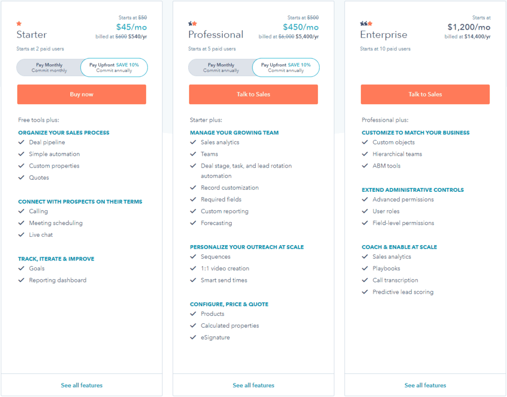 hubspot pricing