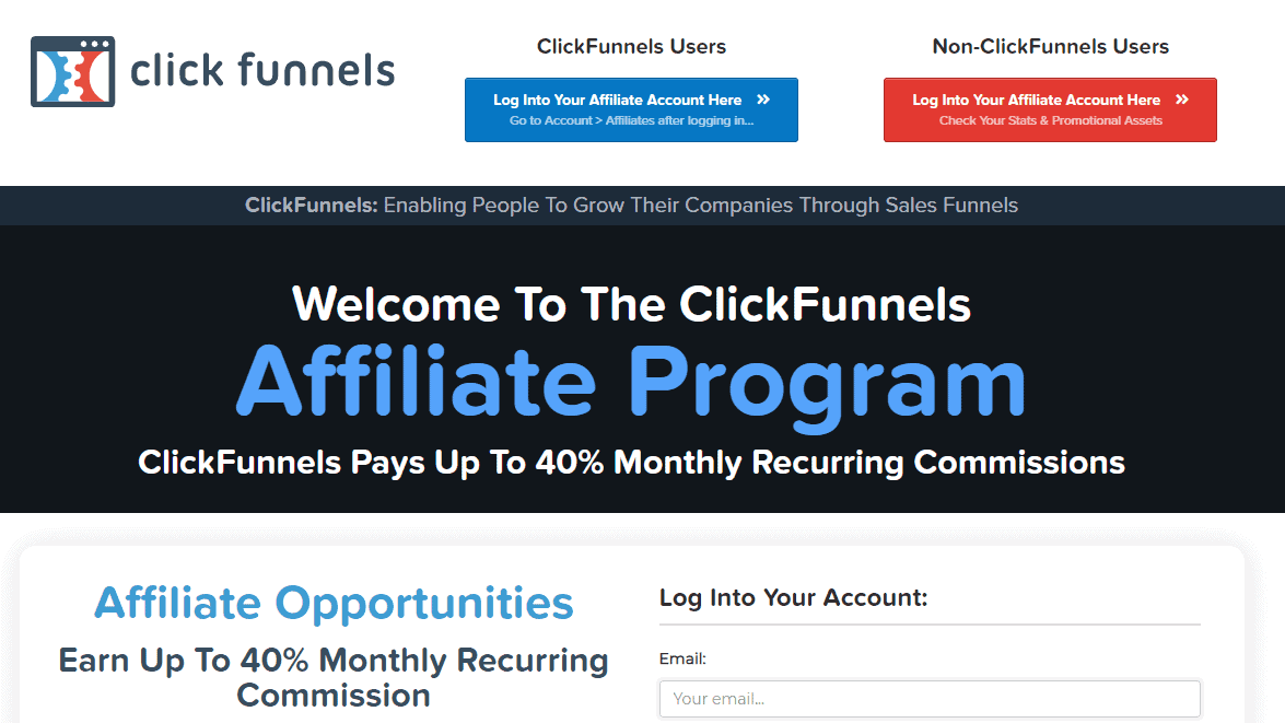Click Funnels SaaS affiliate program