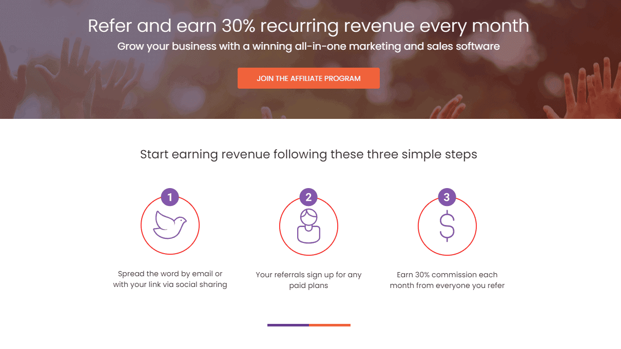 EngageBay SaaS affiliate program page