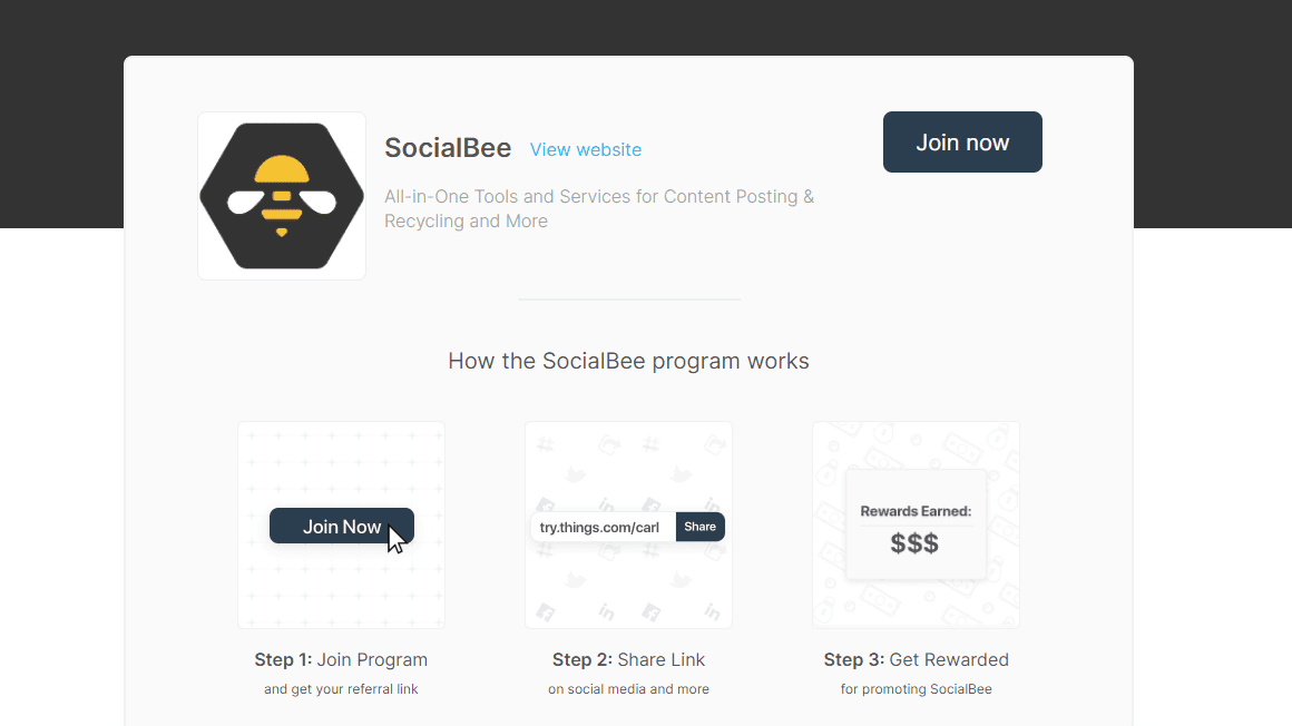 SocialBee SaaS affiliate program