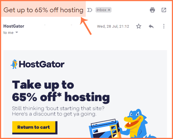 hostgator event triggered introduction email