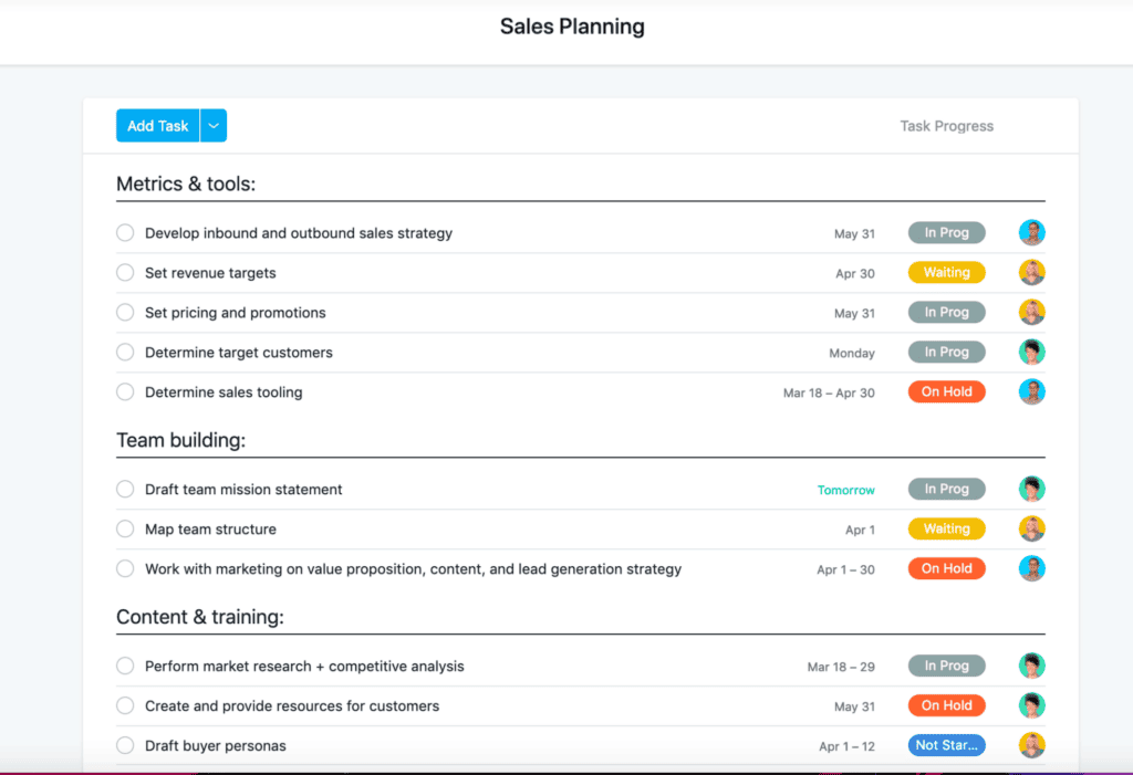 proven sales plan template| Asana