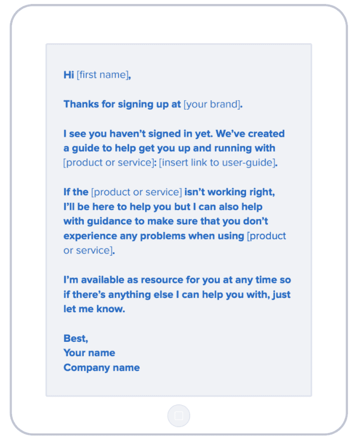 welcome customer email template