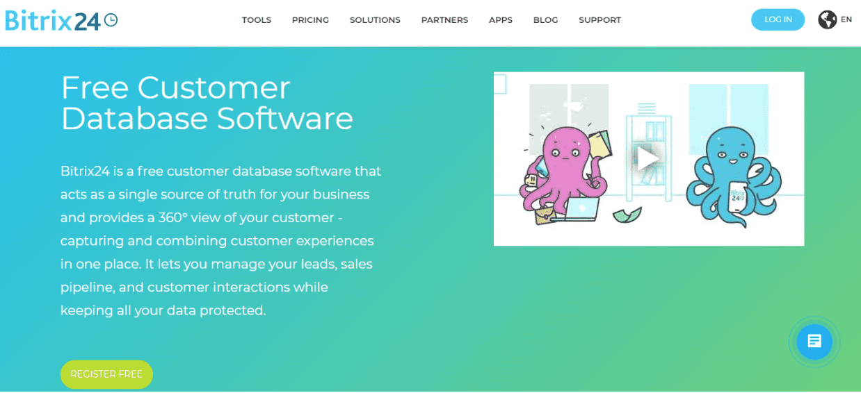 bitrix24 free customer database tool