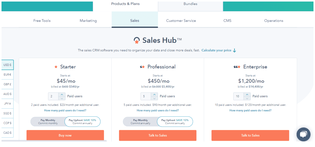 hubspot sales automation tool pricing