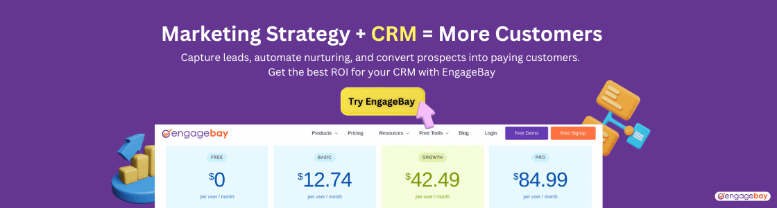 EngageBay CRM marketing banner CTA