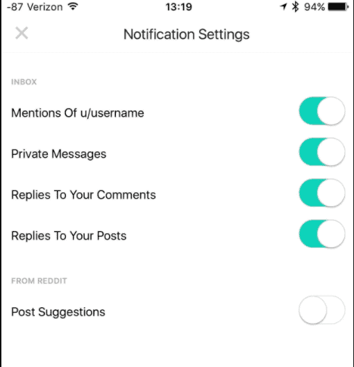 Push notifications - reddit