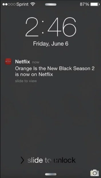 Netflix push notifications