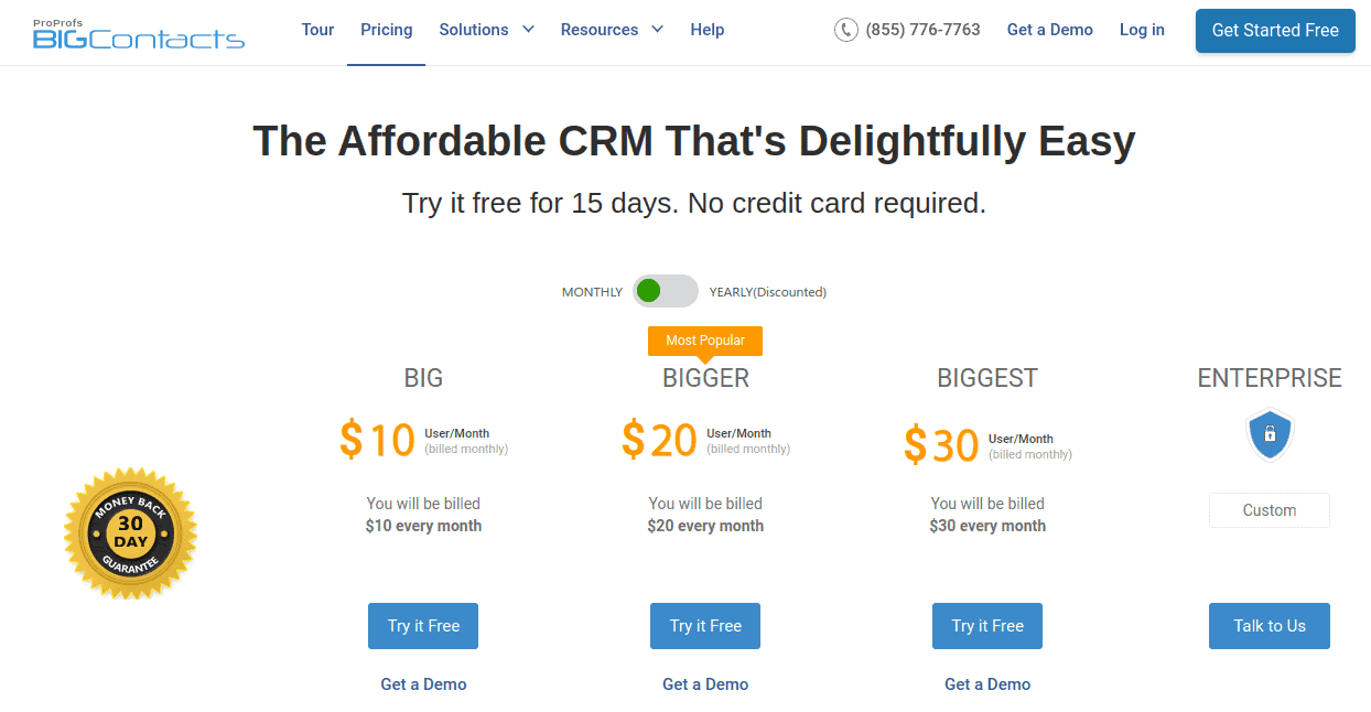 BiGContacts personal CRM pricing