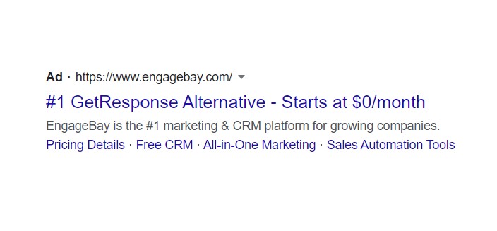 PPC Ad for EngageBay marketing