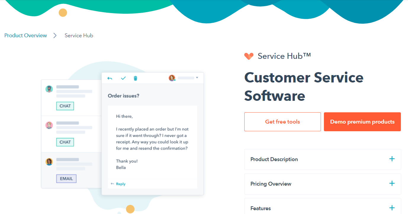 HubSpot Service hub website