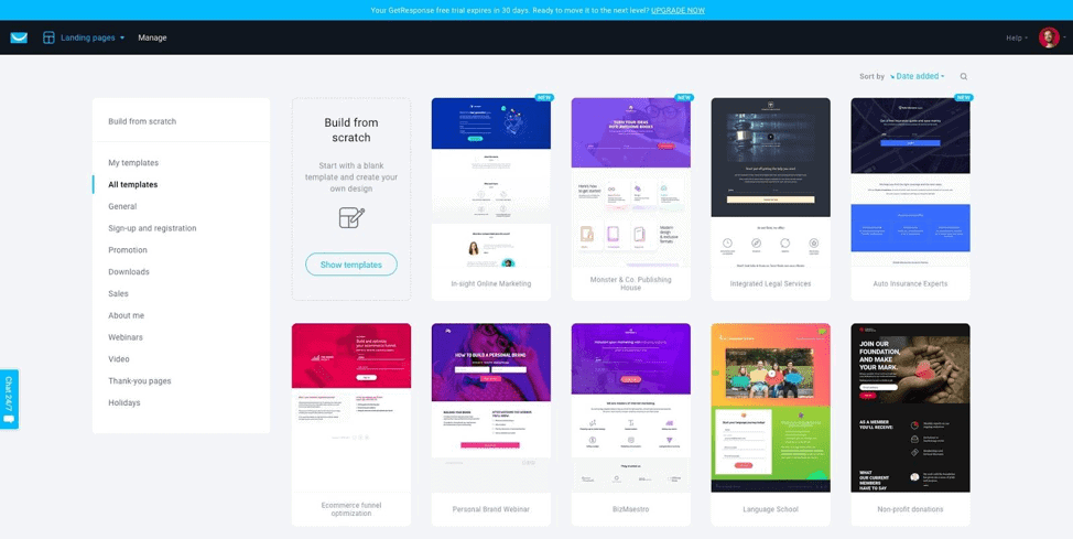 landing page