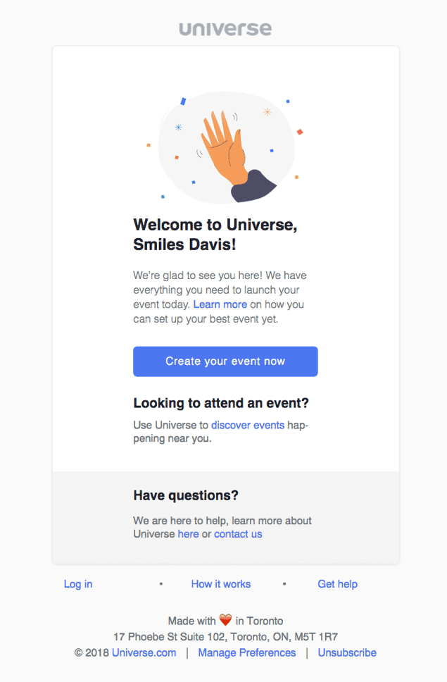 customer onboarding email example
