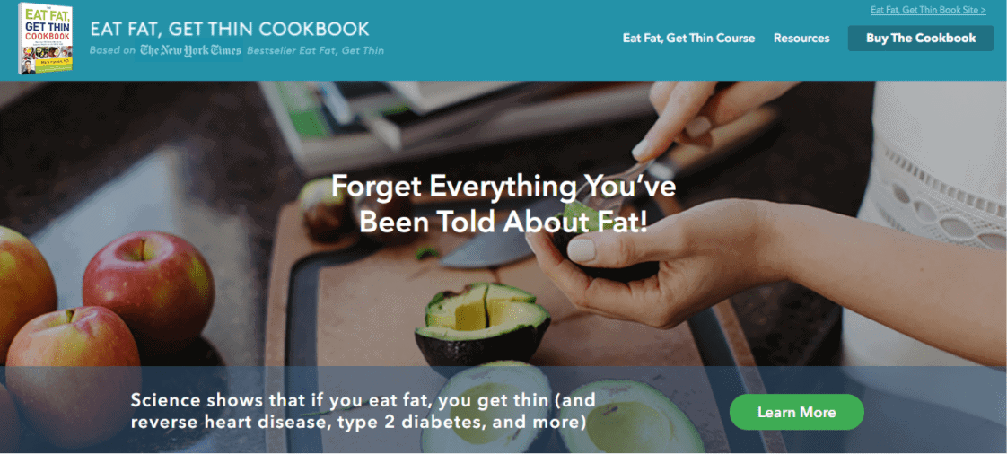 Eat Fat, Get Thin - sales page design