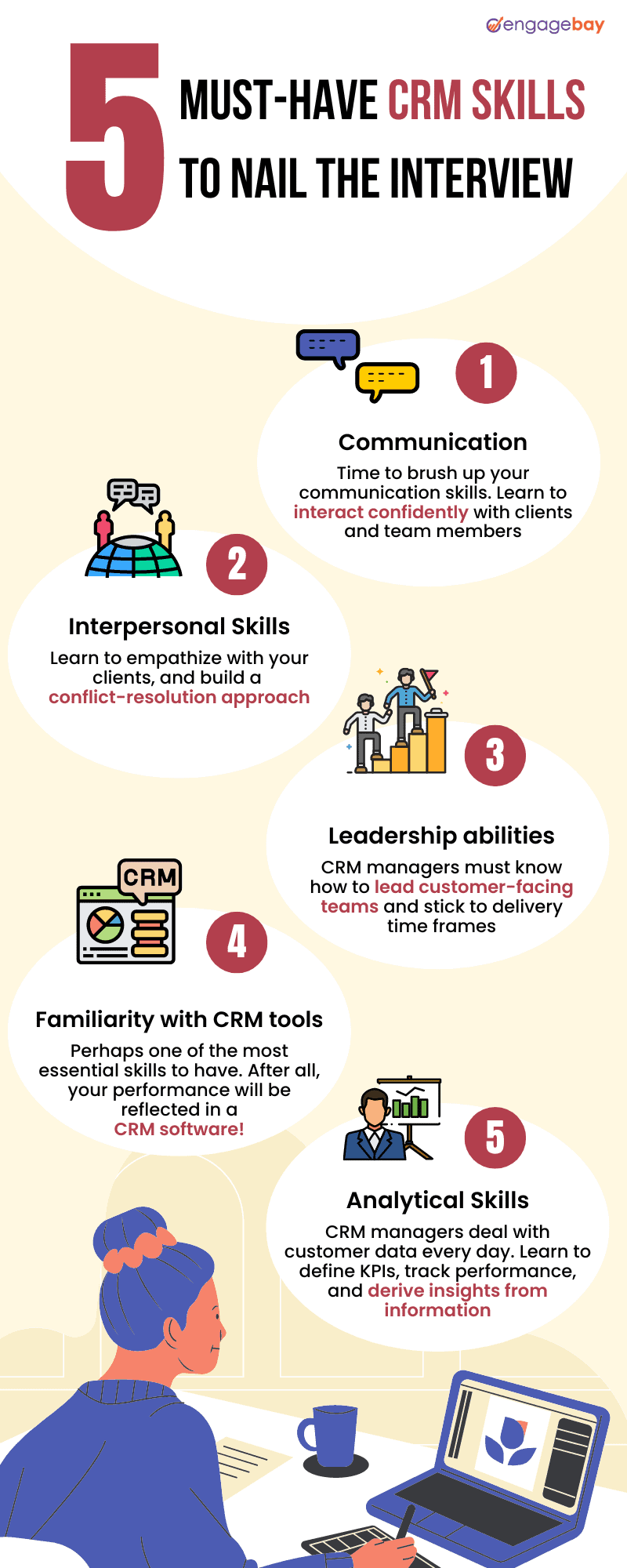 CRM skills in resume infographic