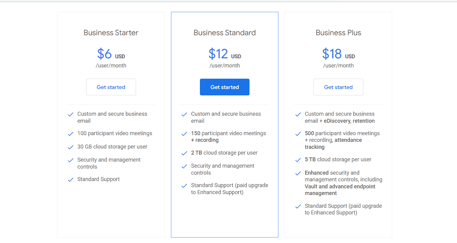 G Suite Pricing