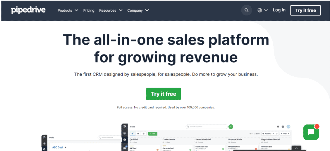 Cloud-based CRM Pipedrive