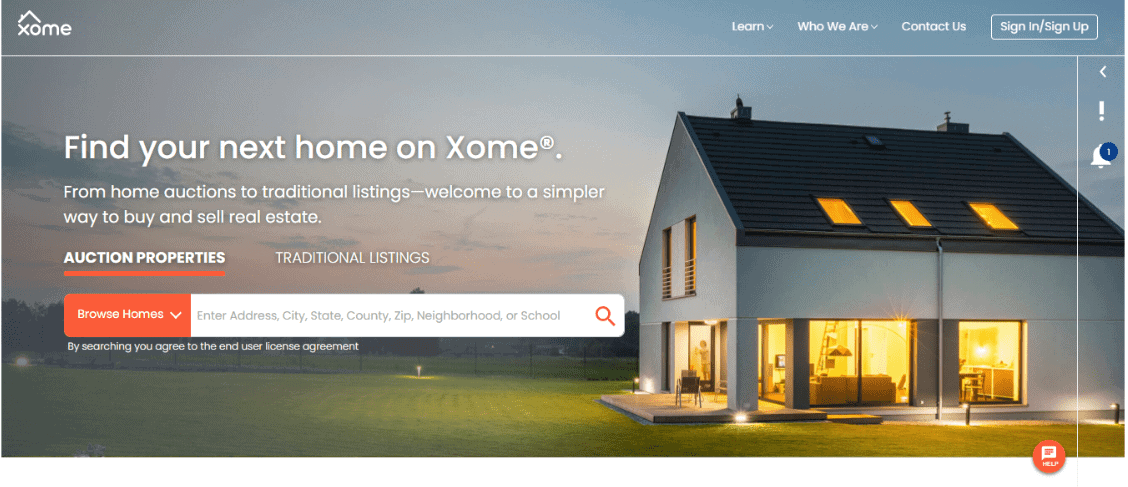 Xome - landing page design