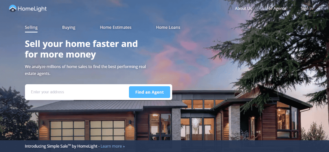 HomeLight - great landing page design
