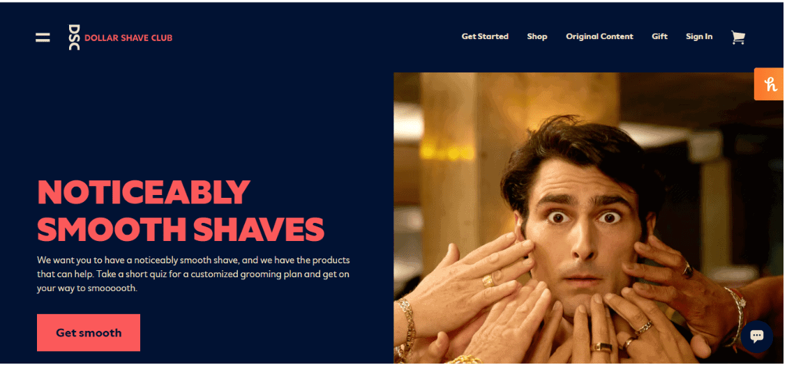 product landing pages - dollar shave club
