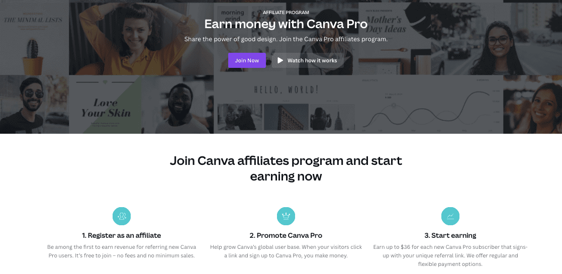 Canva SaaS affiliate program
