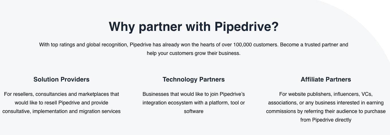 Pipedrive SaaS affiliate program