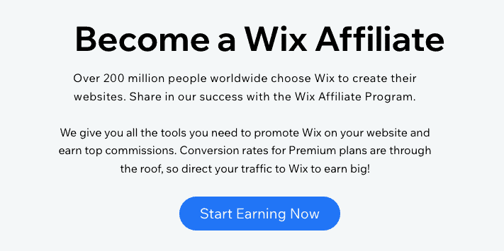 Wix SaaS affiliate program