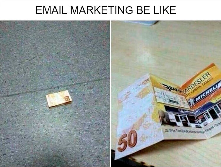 Email marketing funny meme