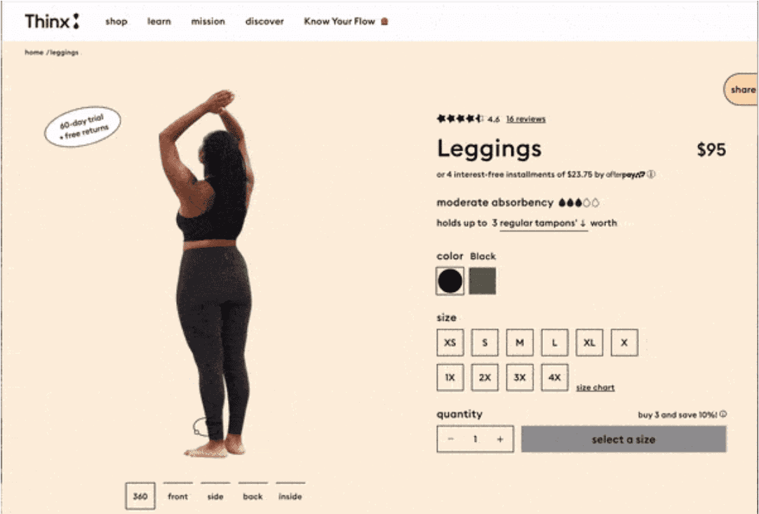 Thinx - conversion optimization