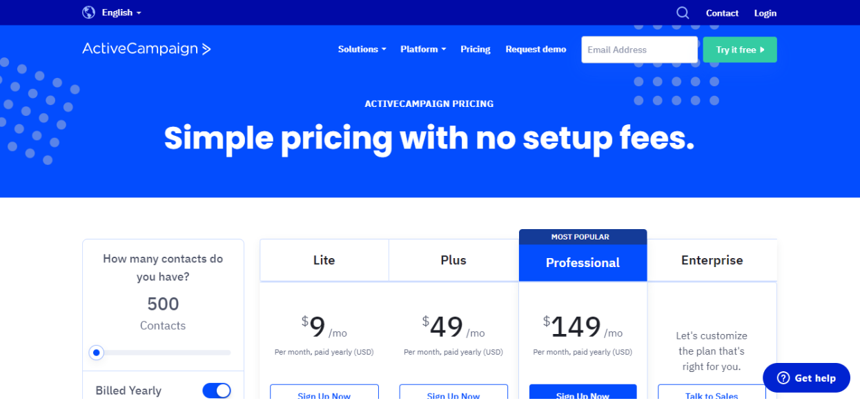 ActiveCampaign pricing