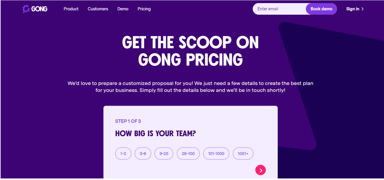 Gong pricing