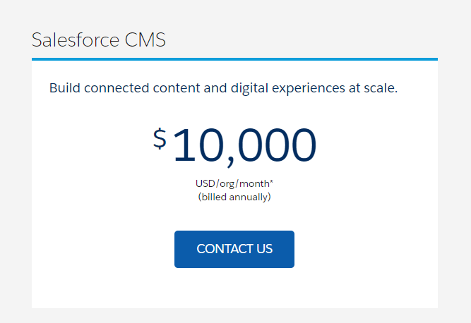 Salesforce CMS pricing