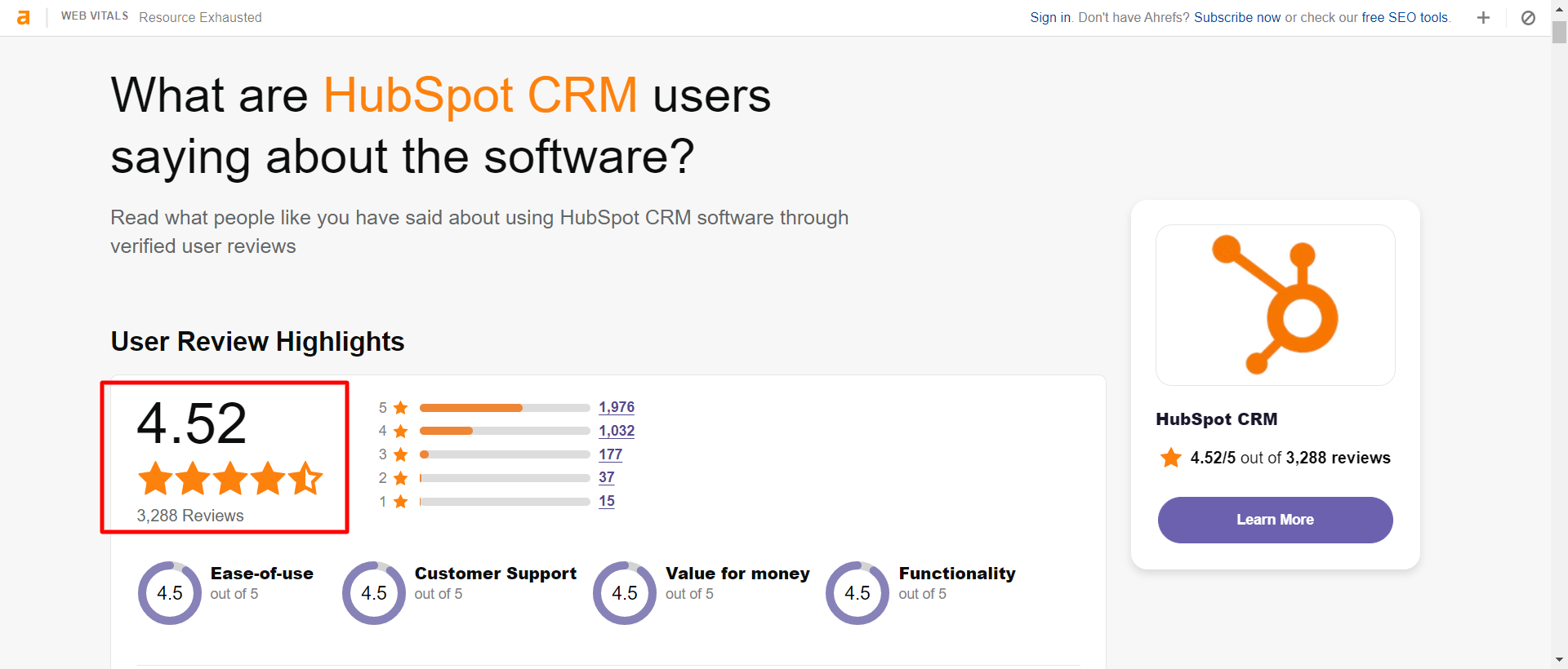 HubSpot CRM Reviews Ratings ease of use