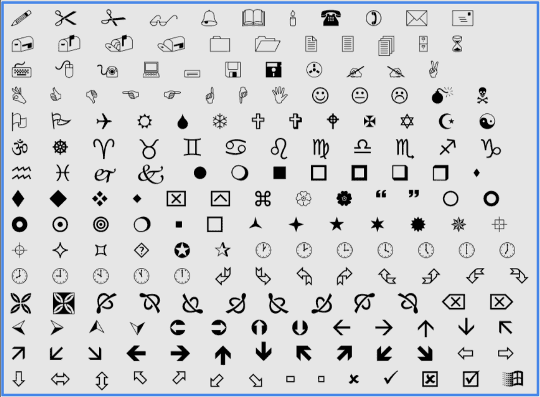 Windings font