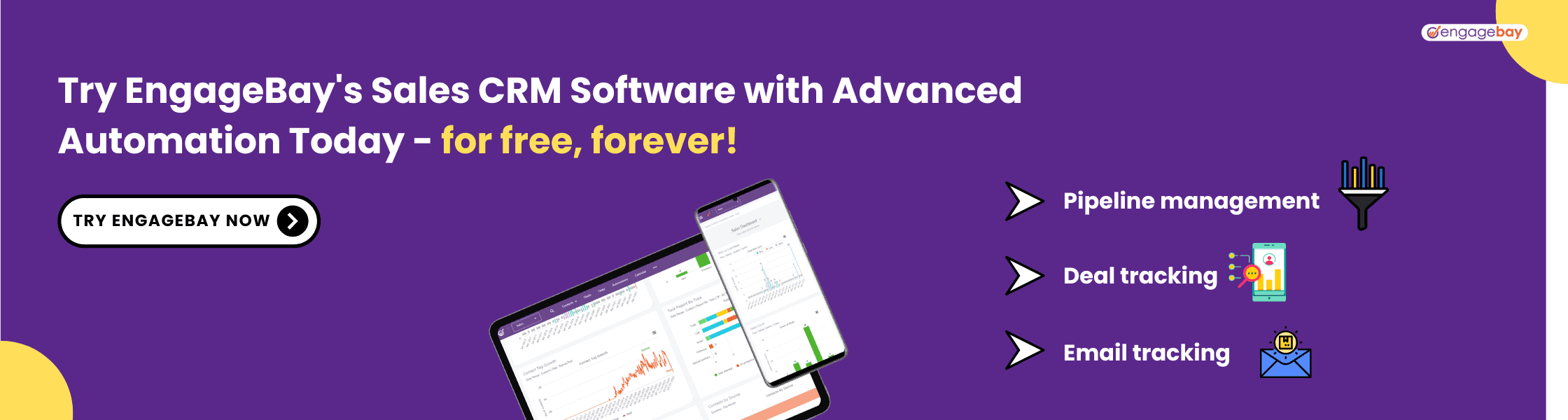 EngageBay CRM sales software banner CTA