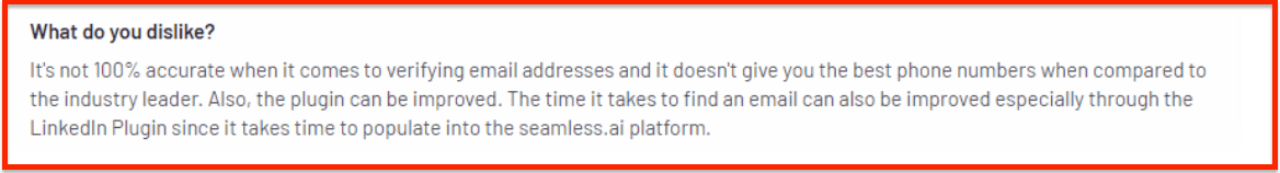 Seamless.ai cons