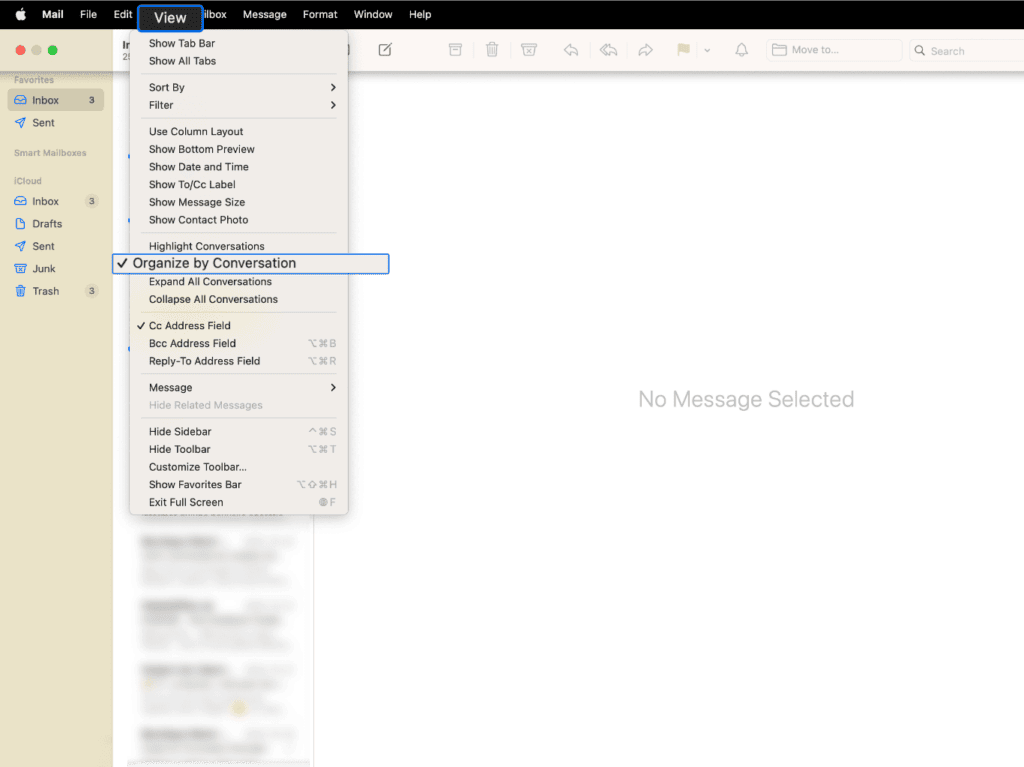 Email threads on Mail macOS