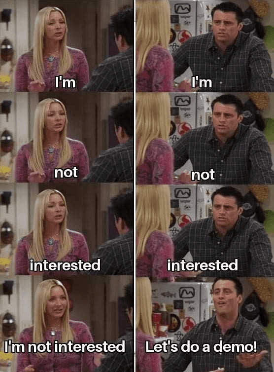 Sales meme from the series, 'Friends'